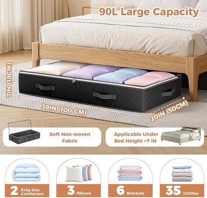 Budding Joy 90L Under Bed Storage Containers, Closet Organizers and Storage Bins - Image 3
