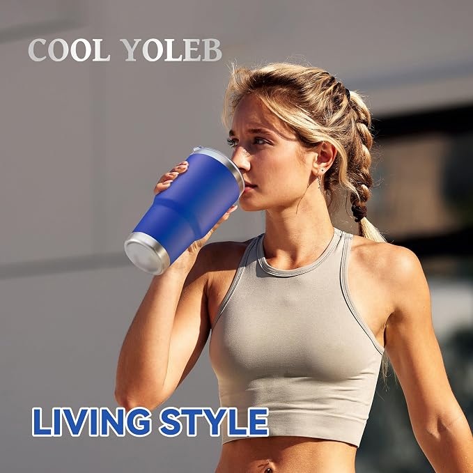 30 oz Tumbler with Lid Stainless Steel Tumblers Bulk Vacuum Insulated Cup Reusable Powder Coated Travel Mug Double Wall Leak Proof Cups Keep Cold Drinks for 12 Hours Blue, Set of 12 - Image 7