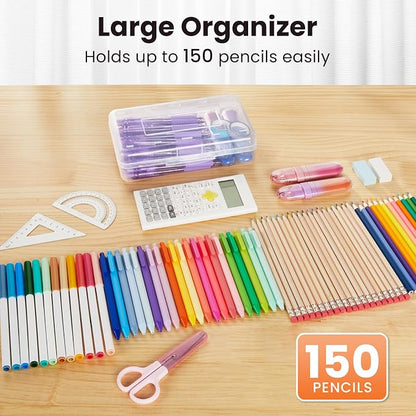 6 Pack Pencil Box, Sooez School Box, Hard Pencil Boxes - Image 2