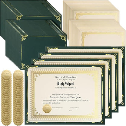 Fainne 100 Sets Certificate Paper Kit Single Sided Awards Holder by Fainne