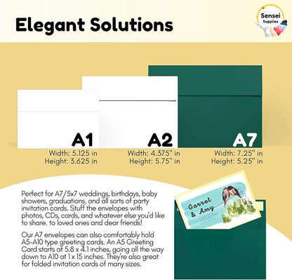 110 5x7 Pine Green Invitation Envelopes - Image 2