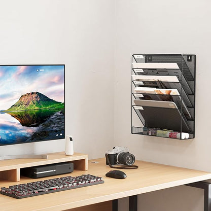 EasyPAG 5 Tier Wall File Holder, Mesh Hanging Folder Organizer - Image 7