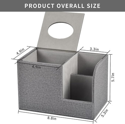 Square Tissue Box Cover Organizer, PU Leather Cube Tissue Box Holder - Image 2