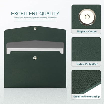 FYY File Folder, PU Leather A4 Document Holder File Organizer Filing Envelope - Image 4