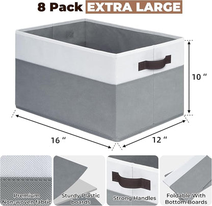 Criusia 8 Pack Closet Organizers and Storage Bins - Image 2