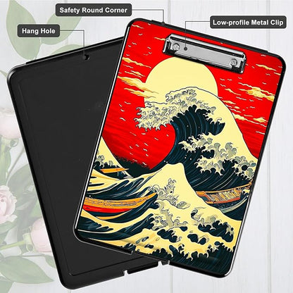 Red Sky Waves A4 Clipboard - Image 5