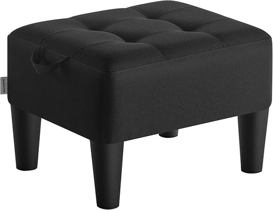 SONGMICS Foot Stool with Legs, Small Footstool Ottoman, Linen-Look Fabric Seat by Unknown