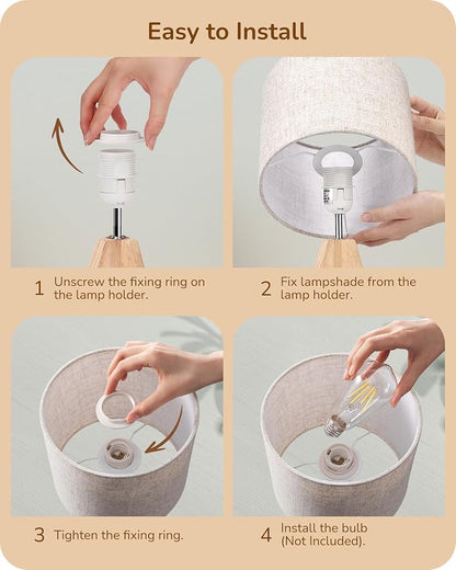 EDISHINE Small Table Lamp, Boho Bedside Lamp - Image 4