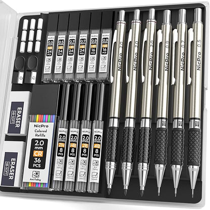 Nicpro 6PCS Art Mechanical Pencil Set by Nicpro