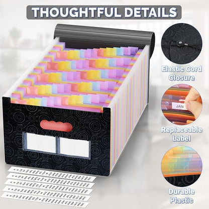 AFMAT Accordion File Organizer, 60 Pockets Expanding File Folder w/Labels - Image 5