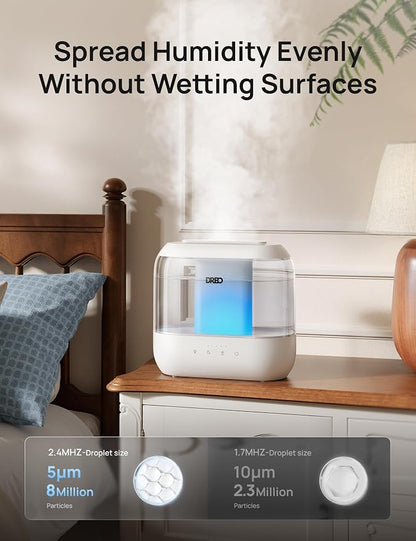 Dreo Humidifiers for Bedroom, 4L Top Fill for Large Room, 36H Runtime, 28 dB Quiet Supersized Cool Mist Air Humidifier for Baby Nursery, Plants, Indoor, Night Light, Easy to Clean & Fill, White - Image 4