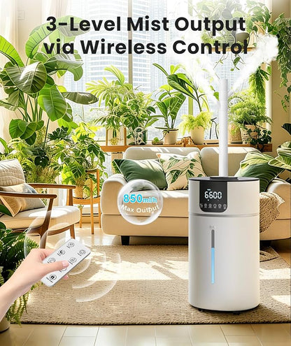 AreShark 4.2 Gal/16L Humidifier Large Room, Cool Warm Mist 2000ft² Whole House Air Humidifiers for Bedroom, Plants, Adults, 60H Runtime, Humidity Setting, Easy to Clean, Top Fill, Extension Tube - Image 7