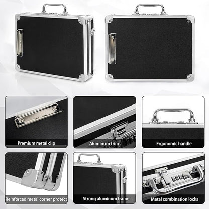 Aluminum Briefcase, Key Lock Clipboard Storage Box, Lockable Storage Case - Image 4