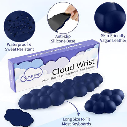 Sushret Cloud Wrist Rest Keyboard, Cloud Keyboard Wrist Pad Set - Image 5