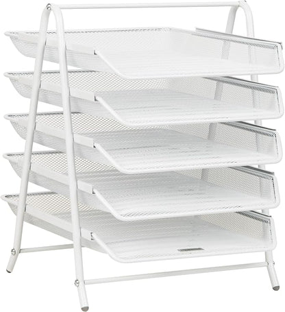 Mind Reader 5-Tier Paper Tray Organizer, Metal Mesh - Image 7