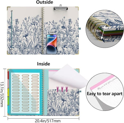 Foldable Clipboard Folio with Storage, 5 Plastic Folders with 10 Pockets - Image 4