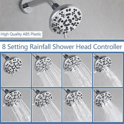 2 Handles Shower Faucet Set with Tub Spout Bathtub Shower Faucet Combo Set Shower System Complete Tub and Shower Trim Kit Wall Mounted Shower Fixtures Chrome - Image 5