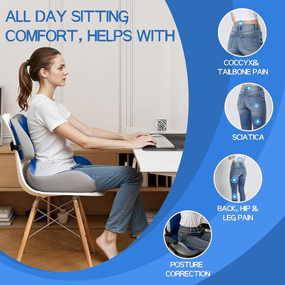 Benazcap Large Memory Foam Seat Cushion Lumbar Support Pillow - Image 3