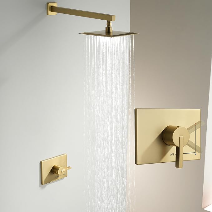 SOOOHOT Shower Faucet, Shower Faucet Set with 8-Inch Rain Shower Head, Single-Handle Shower Trim Kit, Shower Head and Handle Set （Valve Included) - Image 2