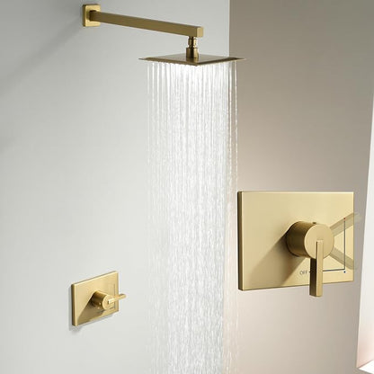 SOOOHOT Shower Faucet, Shower Faucet Set with 8-Inch Rain Shower Head, Single-Handle Shower Trim Kit, Shower Head and Handle Set （Valve Included) - Image 2