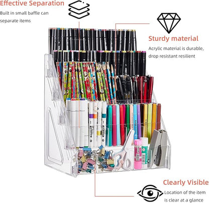 Acrylic Pen Pencil Holder for Desk - Image 2