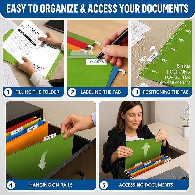 100 Pack Hanging File Folders Letter Size - Image 4