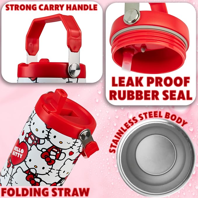 Get Trend Hello Kitty Sanrio Tumbler with Straw 30oz Girls Teens Women Insulated Cup with Lid Travel Mug for School, Sports, Kawaii Gifts for Girls (Aop Hello Kitty) - Image 4