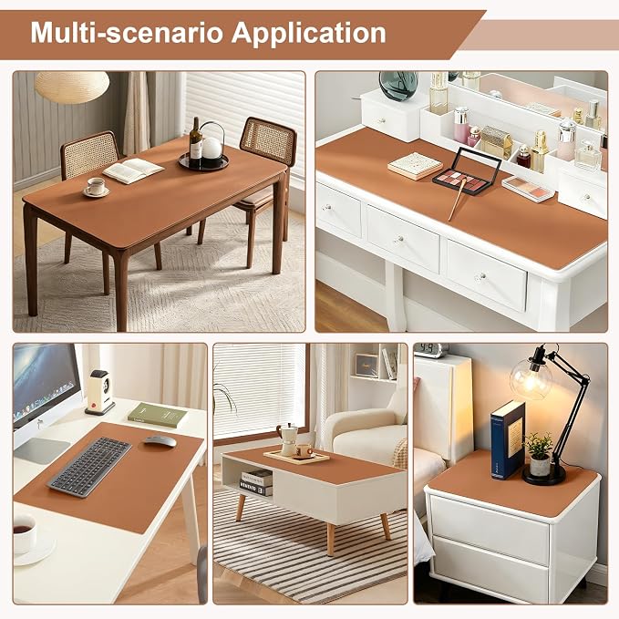 OstepDecor Brown Table Cover Protector 24 x 48 Inch, 1.5mm Thick Plastic Table - Image 5