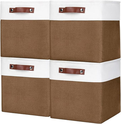 Bagnizer Collapsible Fabric Storage Cubes 11x11 Cube Storage Bins, 4 Pack by Bagnizer