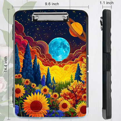Sunflower Clouds Moon A4 Clipboard - Image 3
