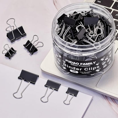 100pcs Binder Clips Assorted Sizes, Mini 3 Sizes - Image 4