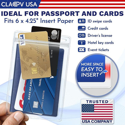 Claev - Vertical 4x6 Passport & Card Holders - Extra Large, 100 Pack | Bulk - Image 4