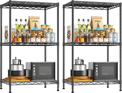 DurayLoly 3 Tier Metal Wire Storage Shelves, Adjustable Small Wire Shelving Unit by Durayloly