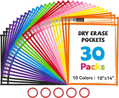 Gamenote 30 Pack Dry Erase Pockets by Gamenote