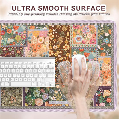 iCasso Floral Desk Pad Mat, Large Mouse Pad, Desk Matt - Image 3