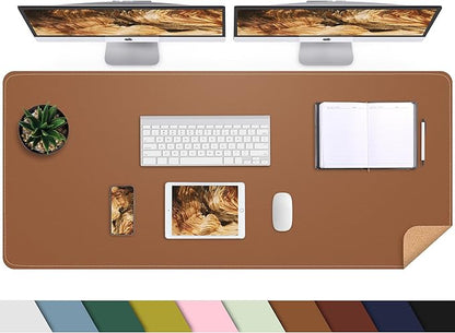 AFIING Leather Desk Pad Protector, Large Desk Mat by AFIING