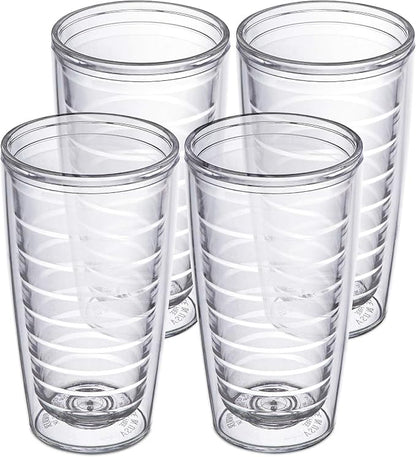 Homestead Choice 16oz Insulated Tumblers Plastic Keeps Drinks Cold & Hot, 4pack Double Walled Clear Insulated Drinking Glasses Cup, BPA-Free, Reusable, Camping, Travel, Kitchen, Party by HomesteadChoice