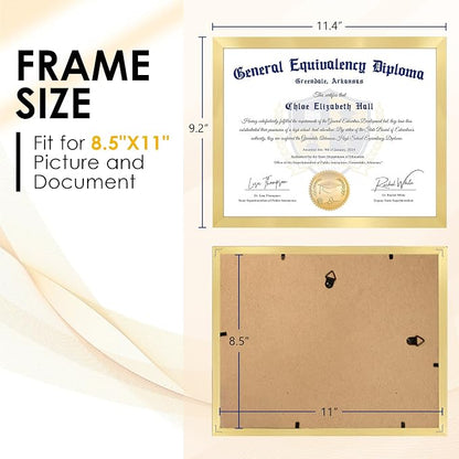 FIXSMITH 8.5x11 Diploma Frame, 2 Pack Certificate Frame - Image 2