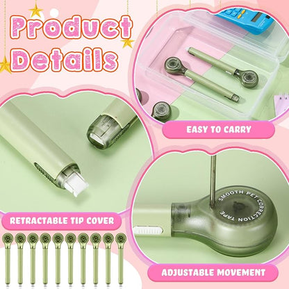 Gersoniel 10 Pack Correction Tape Pen Correctional Ink Tape Push Pull Protective - Image 3