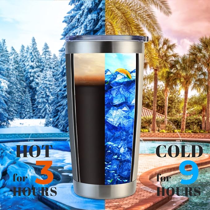 DOMICARE 20oz Stainless Steel Tumbler Bulk with Lid, Double Wall Vacuum Insulated Travel Mug, Powder Coated Coffee Cup, Stainless Steel, 1 Pack - Image 3