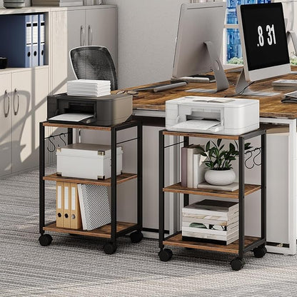 MAHANCRIS Printer Stand, 3-Tier Under Desk Rolling Cart - Image 2