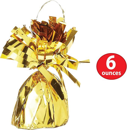 Beistle 50804 GD Metallic Wrapped Balloon Weights, 6 Ounces - Image 2