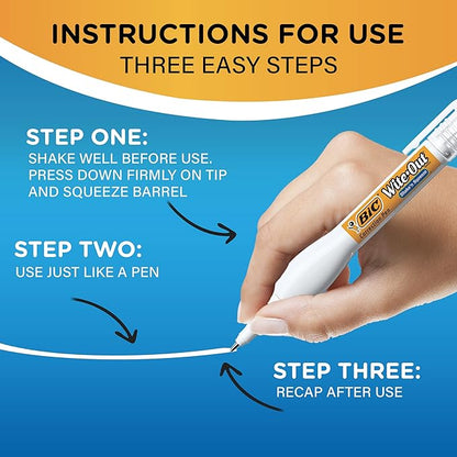 BIC Wite-Out Brand Shake 'n Squeeze Correction Pen, 8 ML Correction Fluid - Image 11