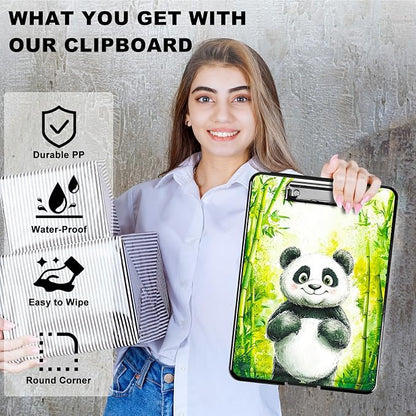 Green Bamboo Panda A4 Clipboard - Image 2