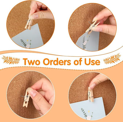 SANNIX 100Pcs Wooden Push Pin Clips, Decorative Clips - Image 4