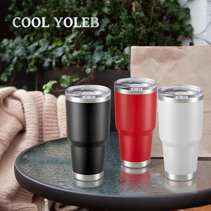 30 oz Tumbler with Lid Stainless Steel Tumblers Vacuum Insulated Cup Reusable Powder Coated Travel Mug Double Wall Leak Proof Portable Cups Keep Cold Drinks for 12 Hours, Wine Red, 1 Pack - Image 6