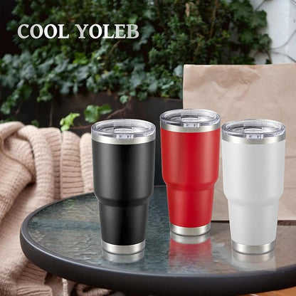 30 oz Tumbler with Lid Stainless Steel Tumblers Vacuum Insulated Cup Reusable Powder Coated Travel Mug Double Wall Leak Proof Portable Cups Keep Cold Drinks for 12 Hours, Wine Red, 1 Pack - Image 6
