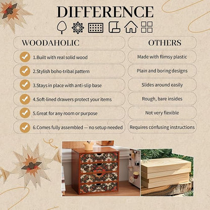 Boho Green Wooden Desk Organizer - Image 5