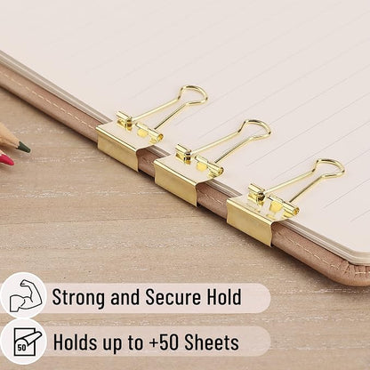 Mr. Pen- Small Binder Clips, Small Size | Gold Metal Binder Paper Clips - Image 4