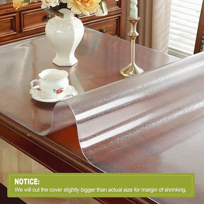 OstepDecor 36 x 36 Inch Frosted Table Cover Protector, 2mm Thick Clear Plastic - Image 4